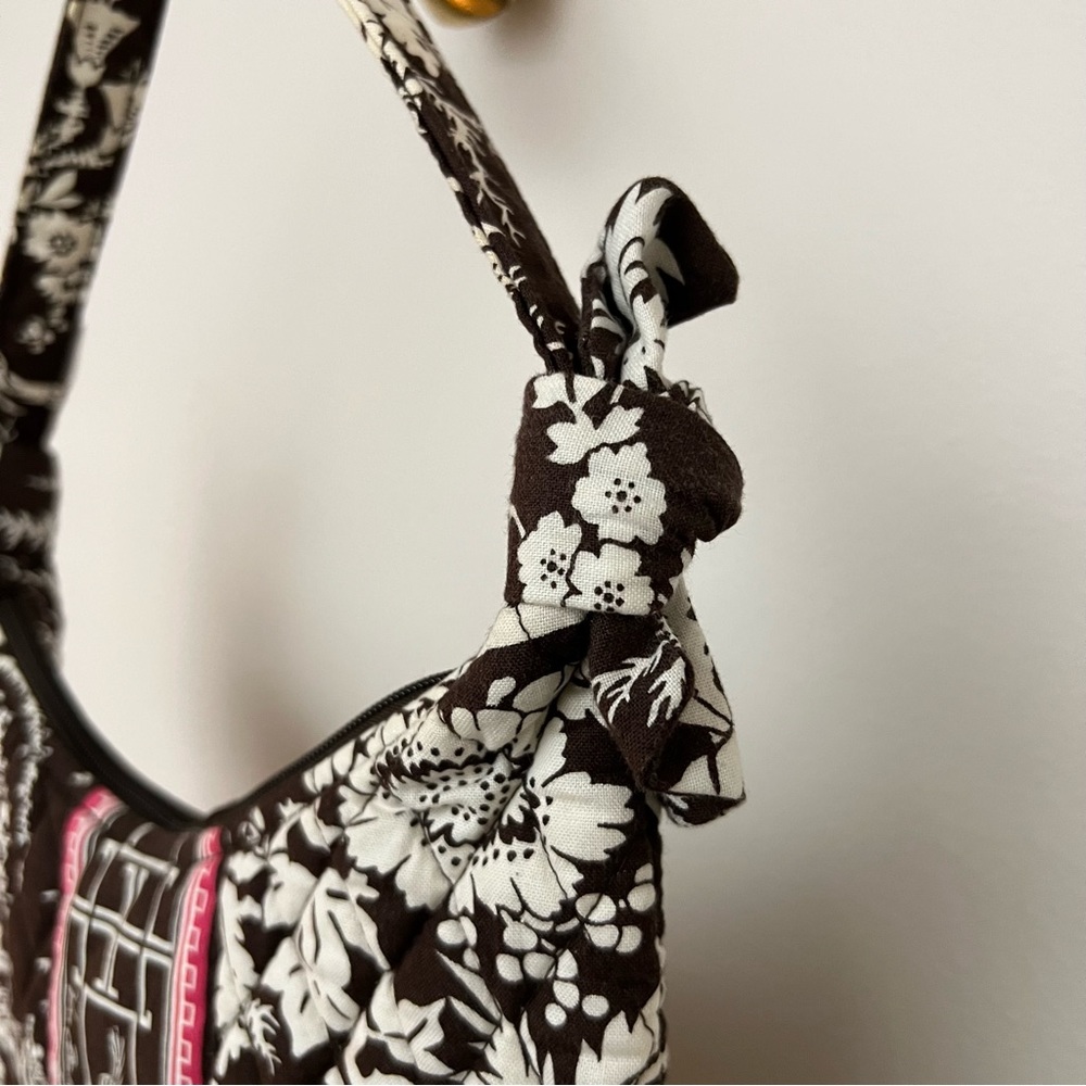 Vera Bradley Brown & Pink Retired Handbag - Picture 6 of 10